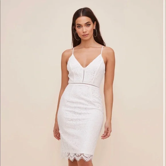 Astr Dresses | Astr The Label Lattice Inset Lace Dress | Color: White | Size: S | Mbeard1's Closet